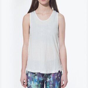 Koral Tank Top Women's Size XS Cream Distressed Raw Trim